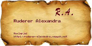 Ruderer Alexandra névjegykártya