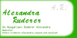 alexandra ruderer business card